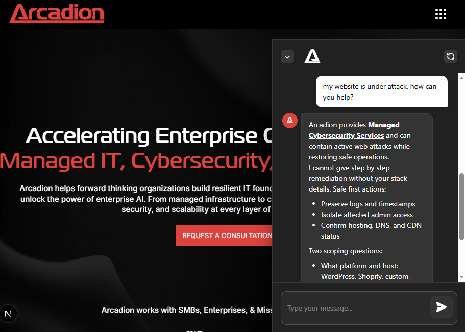 ArcoBot answering a user's question